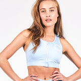 demi zip - sports bra - light blue