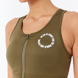 demi zip - sports bra - dark olive