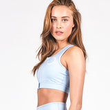 demi zip - sports bra - light blue