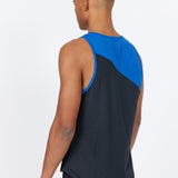 travis - tank top - black / dazzling blue