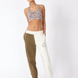 cara - sweatpants - dark olive/off white