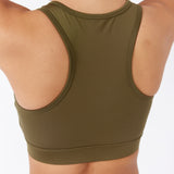 demi zip - sports bra - dark olive