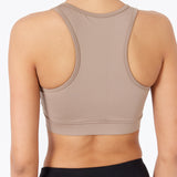 demi zip - sports bra - bright brown